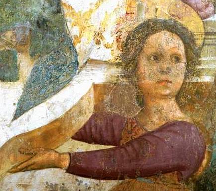 Atri (Te), cattedrale di Santa Maria Assunta, affreschi dell'abside opera di Andrea De Litio, Incoronazione di Maria
