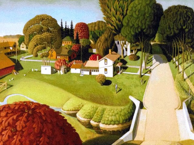 GRANT WOOD (1891/1942), AMERICAN PAINTER – Paintings Depicting The ...