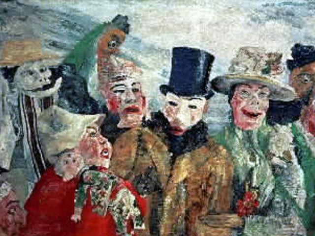 JAMES ENSOR (1860/1949), Belgian painter: Paint brushes and colors, but ...