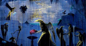 DARK CANVAS AND ANTHROPOMORPHIC BIRD FORMS – Bill Hammond: Tackling social and environmental issues, conveying messages about humanity endangered species.